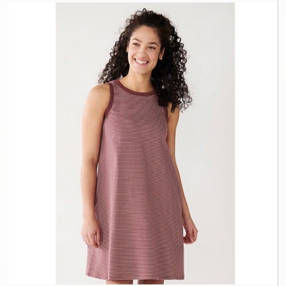 Sonoma Brown Striped Mini Dress NWT $30 - Picture 1 of 2